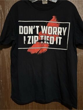 Don’t Worry I Zipped It Black Graphic Tee
